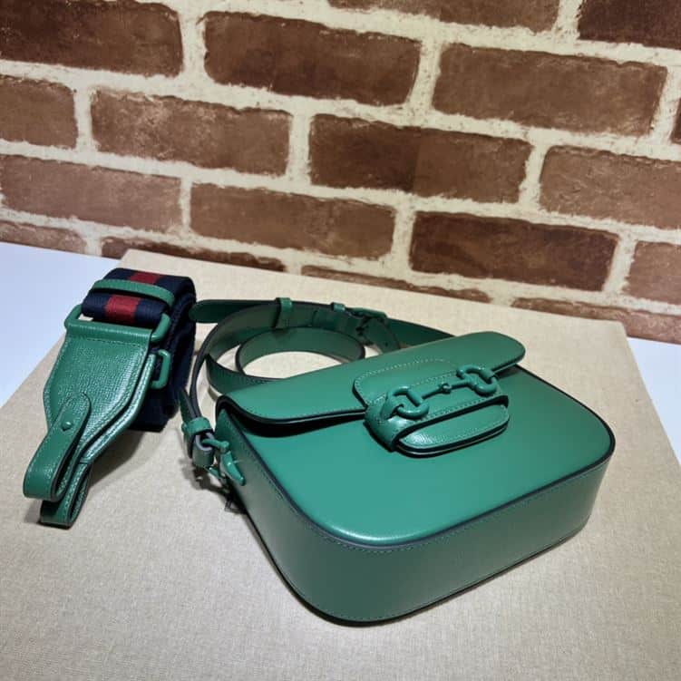 GUCCI HORSEBIT 1955 SMALL SHOULDER BAG GREEN LEATHER – GB25