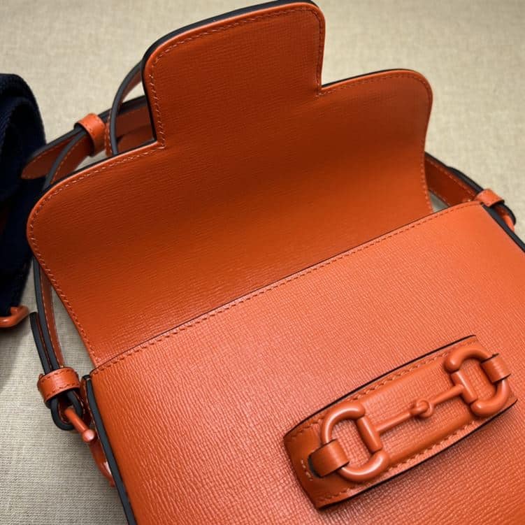GUCCI HORSEBIT 1955 SMALL SHOULDER BAG ORANGE LEATHER – GB26
