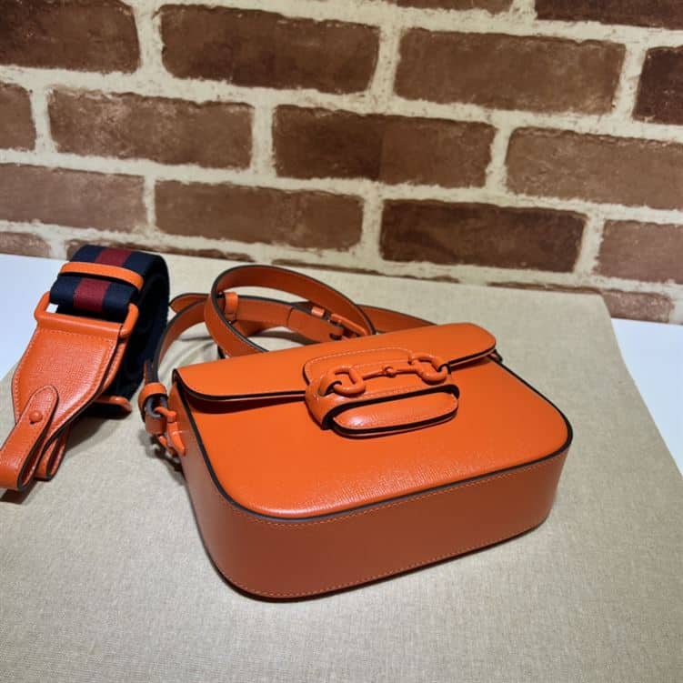 GUCCI HORSEBIT 1955 SMALL SHOULDER BAG ORANGE LEATHER – GB26