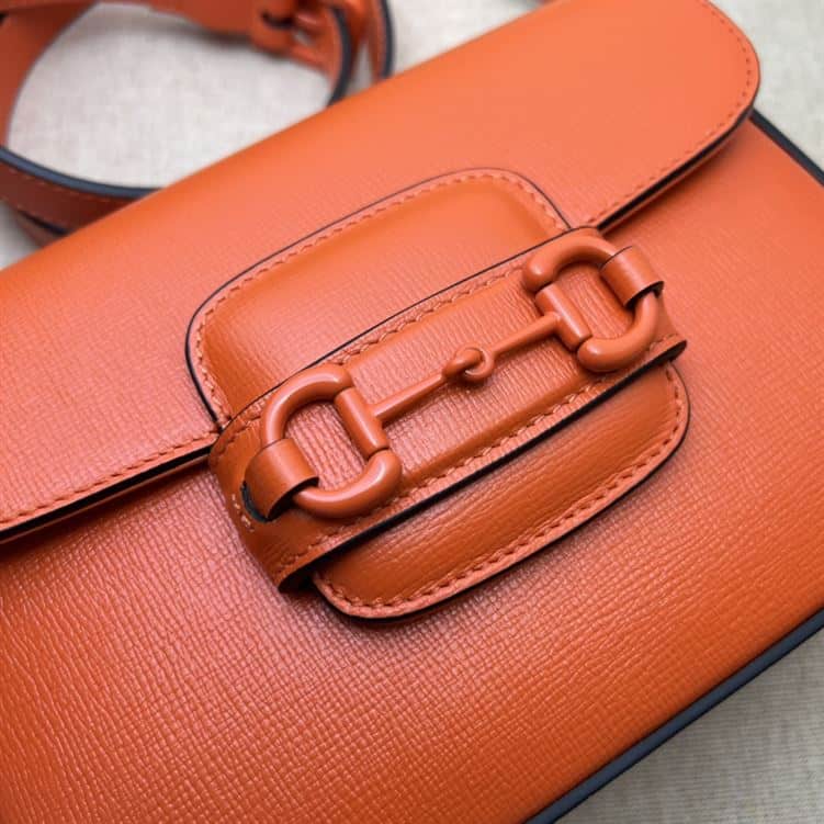 GUCCI HORSEBIT 1955 SMALL SHOULDER BAG ORANGE LEATHER – GB26