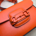 GUCCI HORSEBIT 1955 SMALL SHOULDER BAG ORANGE LEATHER – GB26