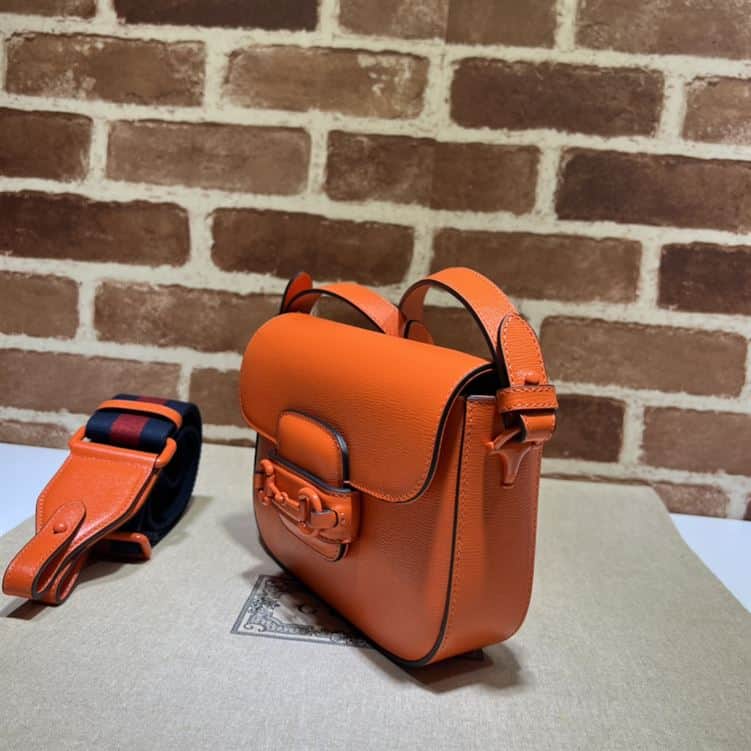 GUCCI HORSEBIT 1955 SMALL SHOULDER BAG ORANGE LEATHER – GB26