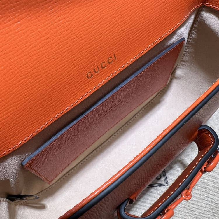 GUCCI HORSEBIT 1955 SMALL SHOULDER BAG ORANGE LEATHER – GB26