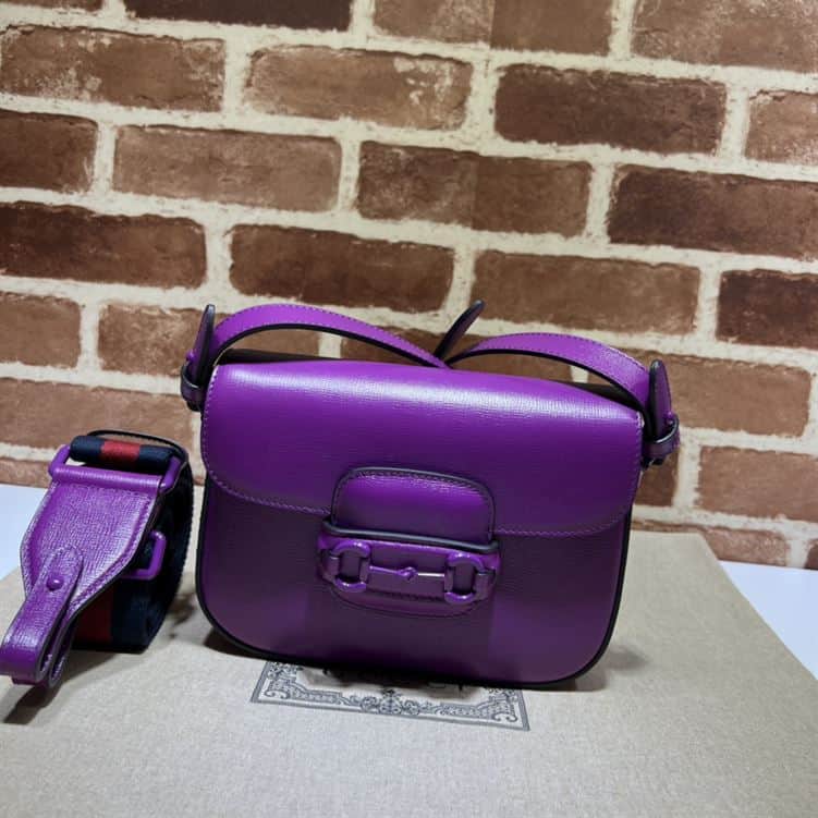 GUCCI HORSEBIT 1955 SMALL SHOULDER BAG PURPLE LEATHER – GB27