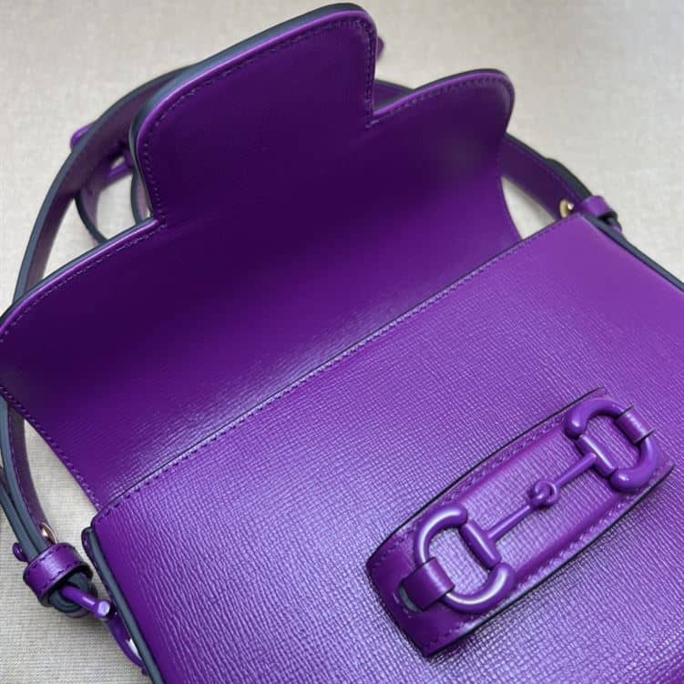 GUCCI HORSEBIT 1955 SMALL SHOULDER BAG PURPLE LEATHER – GB27