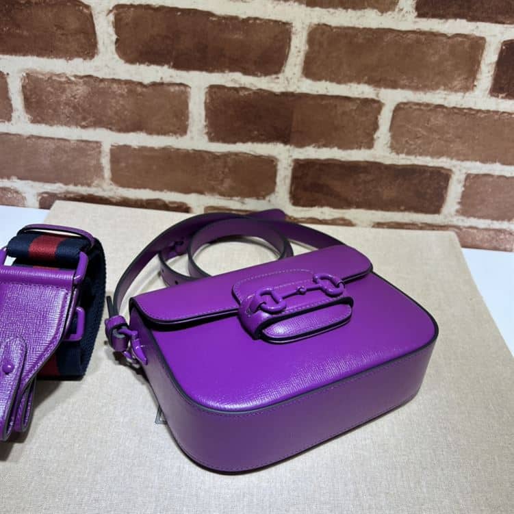 GUCCI HORSEBIT 1955 SMALL SHOULDER BAG PURPLE LEATHER – GB27