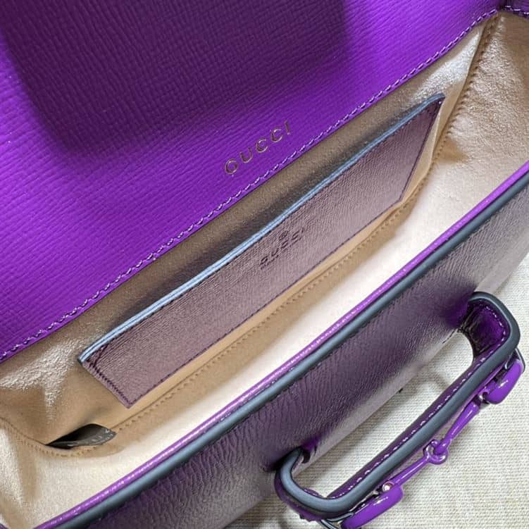 GUCCI HORSEBIT 1955 SMALL SHOULDER BAG PURPLE LEATHER – GB27