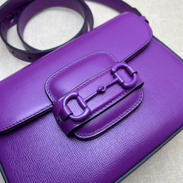 GUCCI HORSEBIT 1955 SMALL SHOULDER BAG PURPLE LEATHER – GB27
