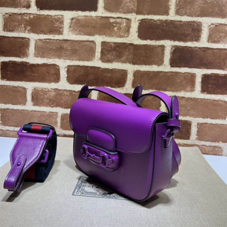 GUCCI HORSEBIT 1955 SMALL SHOULDER BAG PURPLE LEATHER – GB27
