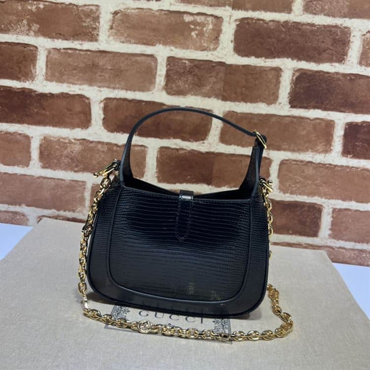 GUCCI JACKIE 1961 LIZARD MINI BAG IN BLACK – GB77