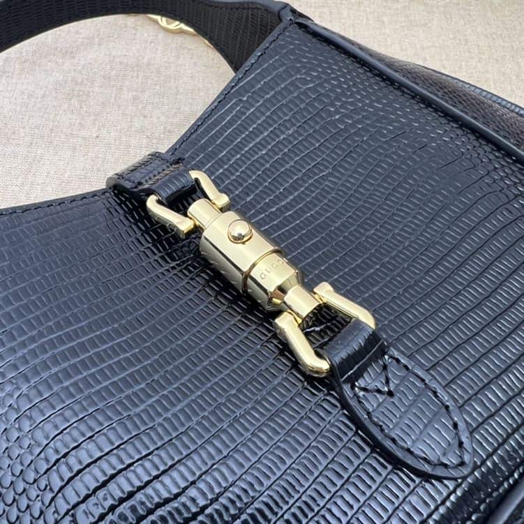 GUCCI JACKIE 1961 LIZARD MINI BAG IN BLACK – GB77