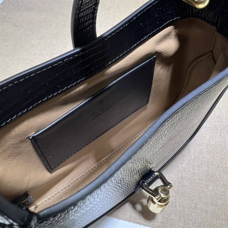 GUCCI JACKIE 1961 LIZARD MINI BAG IN BLACK – GB77