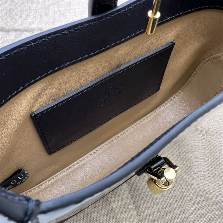 GUCCI JACKIE 1961 MINI SHOULDER BAG WITH BLACK PATENT LEATHER – GB73