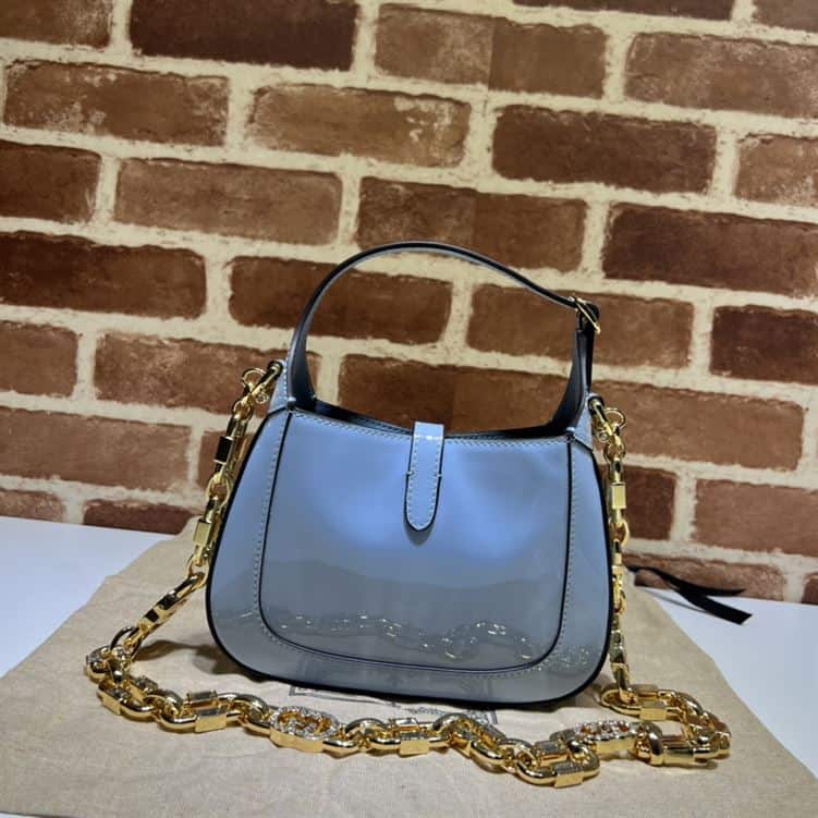 GUCCI JACKIE 1961 MINI SHOULDER BAG WITH BLUE PATENT LEATHER – GB75