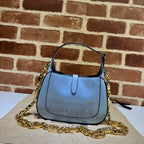 GUCCI JACKIE 1961 MINI SHOULDER BAG WITH BLUE PATENT LEATHER – GB75