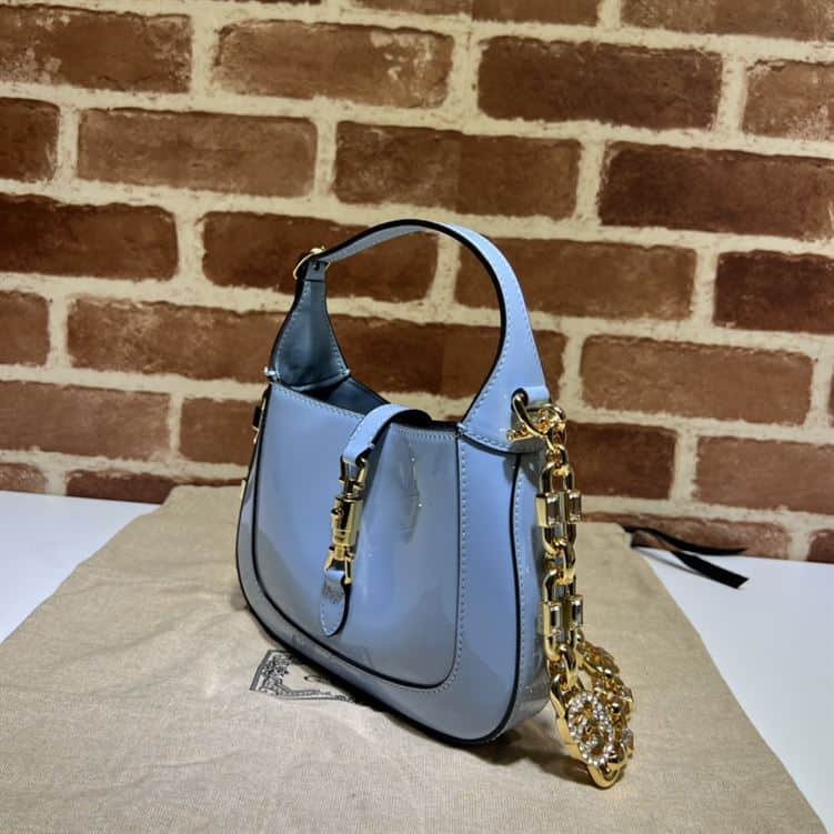 GUCCI JACKIE 1961 MINI SHOULDER BAG WITH BLUE PATENT LEATHER – GB75