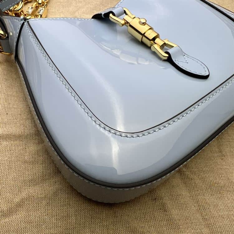 GUCCI JACKIE 1961 MINI SHOULDER BAG WITH BLUE PATENT LEATHER – GB75
