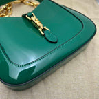 GUCCI JACKIE 1961 MINI SHOULDER BAG WITH GREEN PATENT LEATHER – GB76