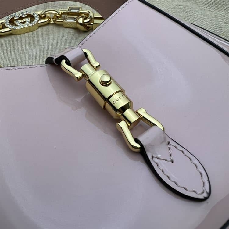 GUCCI JACKIE 1961 MINI SHOULDER BAG WITH PINK PATENT LEATHER – GB74
