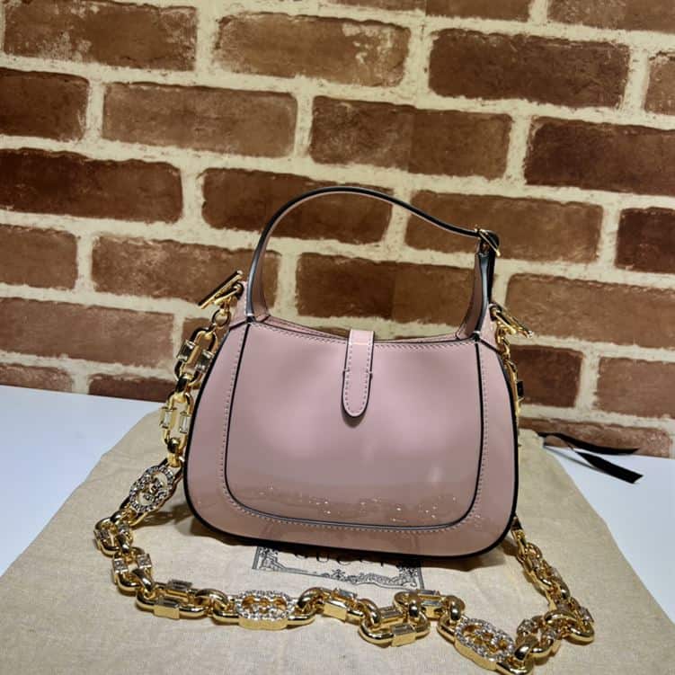 GUCCI JACKIE 1961 MINI SHOULDER BAG WITH PINK PATENT LEATHER – GB74