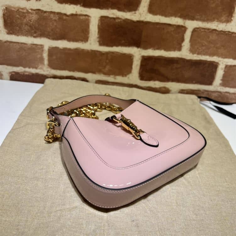 GUCCI JACKIE 1961 MINI SHOULDER BAG WITH PINK PATENT LEATHER – GB74
