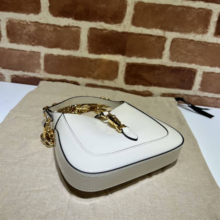 GUCCI JACKIE 1961 MINI SHOULDER BAG WITH WHITE PATENT LEATHER – GB72