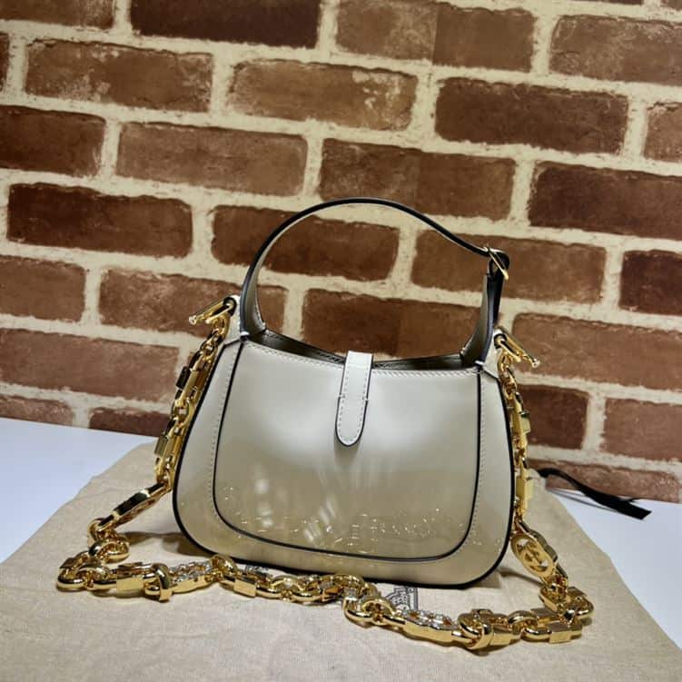 GUCCI JACKIE 1961 MINI SHOULDER BAG WITH WHITE PATENT LEATHER – GB72