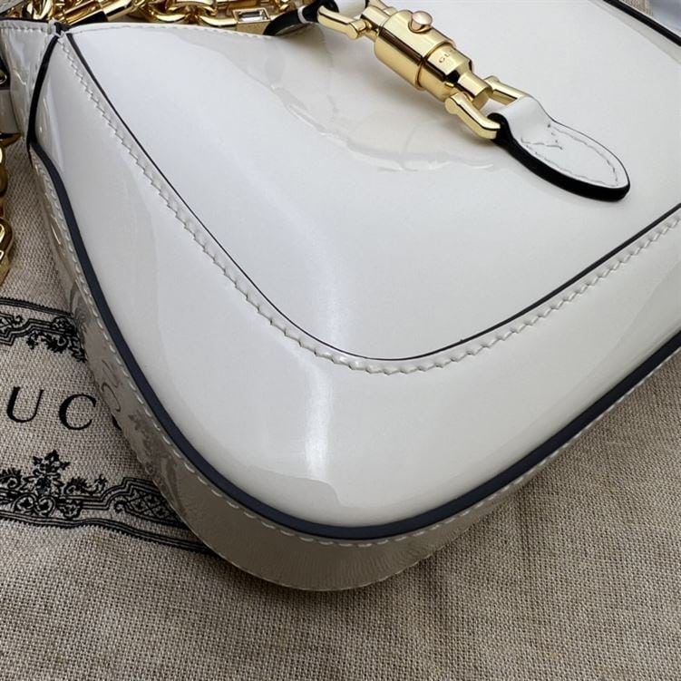 GUCCI JACKIE 1961 MINI SHOULDER BAG WITH WHITE PATENT LEATHER – GB72