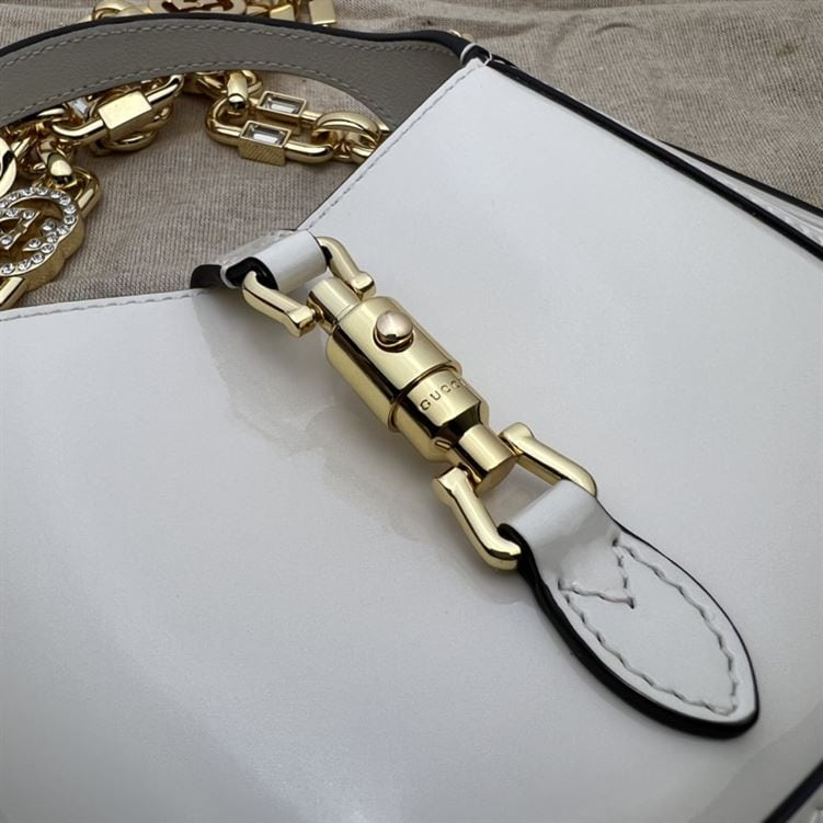 GUCCI JACKIE 1961 MINI SHOULDER BAG WITH WHITE PATENT LEATHER – GB72