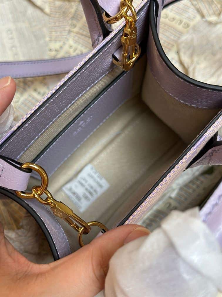 GUCCI JUMBO GG MINI NOTE BAG WITH BEIGE AND LILAC – GB39