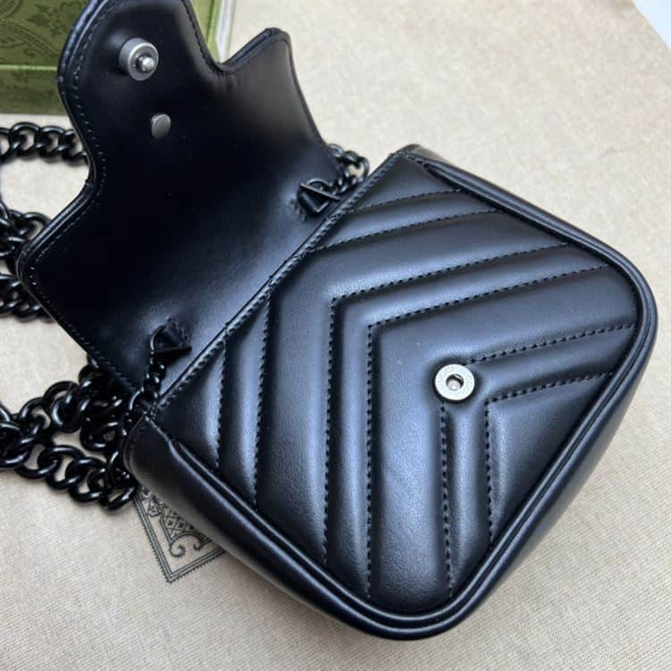 GUCCI MARMONT BELT BAG IN BLACK LEATHER – GB17