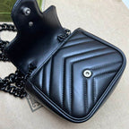 GUCCI MARMONT BELT BAG IN BLACK LEATHER – GB17