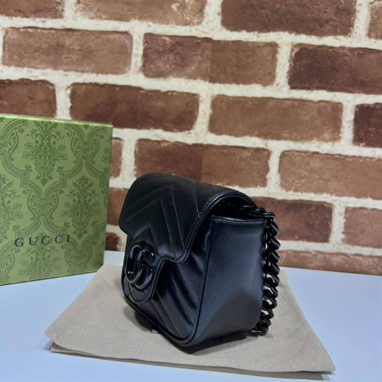 GUCCI MARMONT BELT BAG IN BLACK LEATHER – GB17