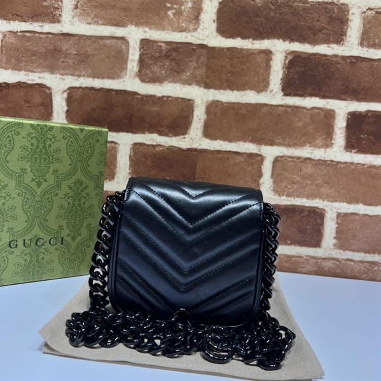 GUCCI MARMONT BELT BAG IN BLACK LEATHER – GB17