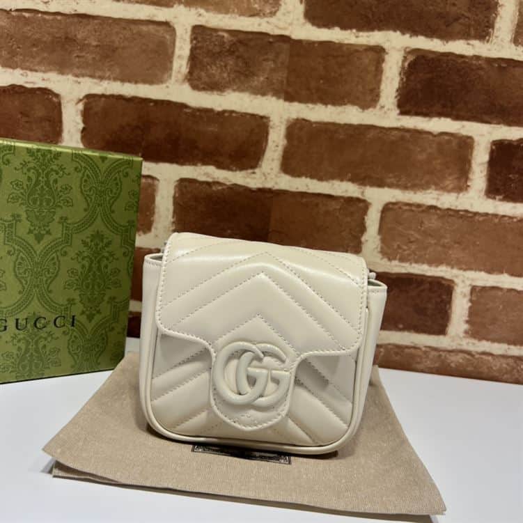 GUCCI MARMONT BELT BAG IN WHITE LEATHER – GB18
