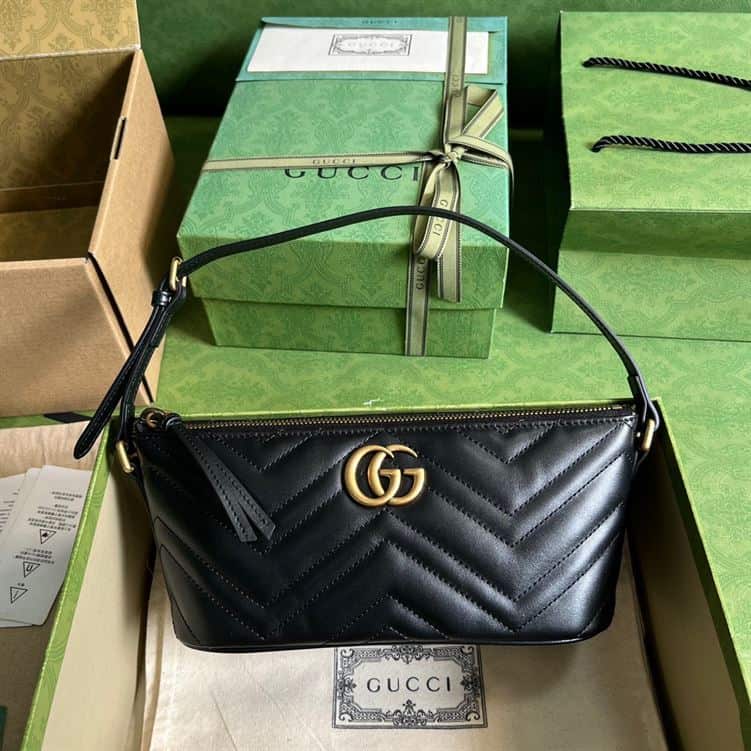 GUCCI MARMONT SHOULDER BAG IN BLACK LEATHER – GB13