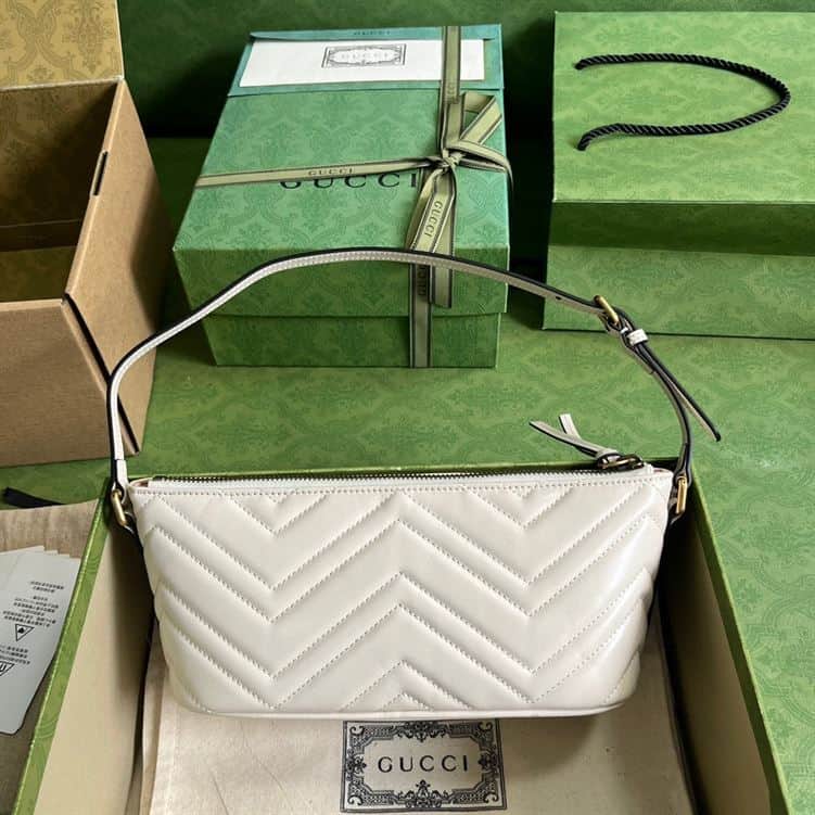 GUCCI MARMONT SHOULDER BAG IN WHITE LEATHER – GB14