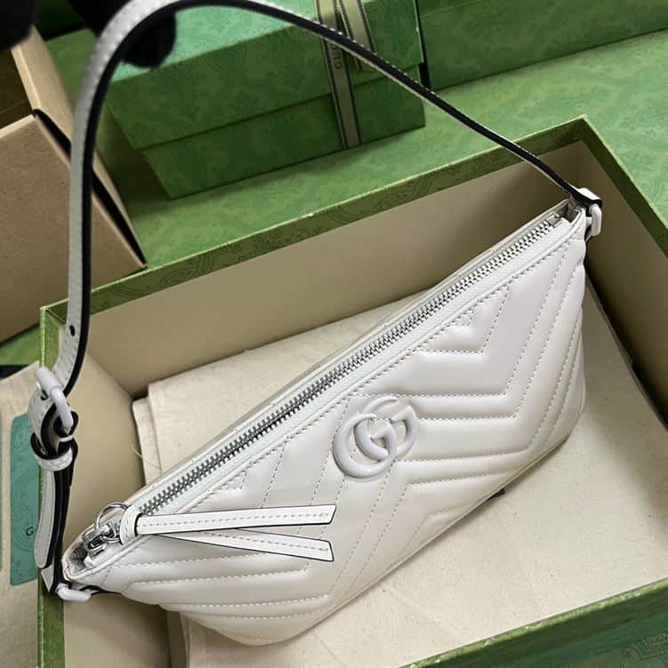 GUCCI MARMONT SHOULDER BAG IN WHITE LEATHER – GB15