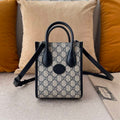 GUCCI MINI NOTE BAG WITH INTERLOCKING G BEIGE AND BLUE GG SUPREME CANVAS – GB36