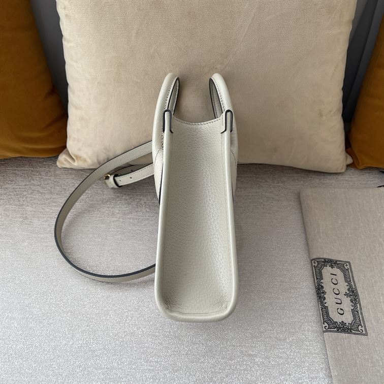 GUCCI MINI NOTE BAG WITH INTERLOCKING G BEIGE AND WHITE GG SUPREME CANVAS – GB35