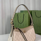 GUCCI OPHIDIA SMALL HANDBAG BEIGE AND WHITE GG SUPREME CANVAS – GB71