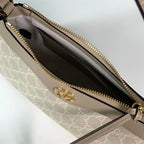 GUCCI OPHIDIA SMALL HANDBAG BEIGE AND WHITE GG SUPREME CANVAS – GB71