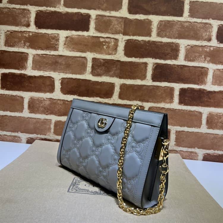 GUCCI SMALL GG QUILTED LEATHER BAG IN PALE GRAY – GB28