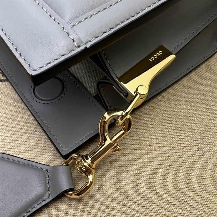 GUCCI SMALL GG QUILTED LEATHER BAG IN PALE GRAY – GB28