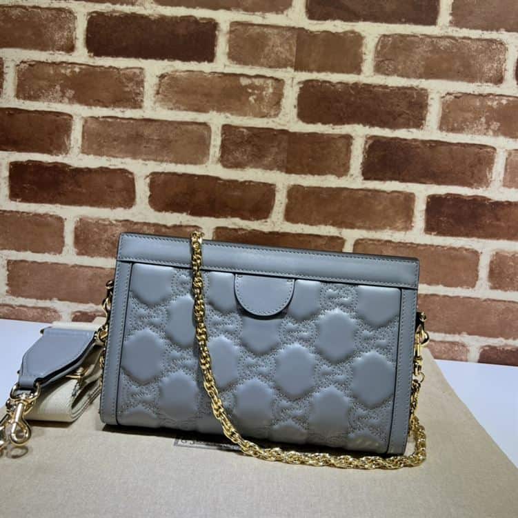 GUCCI SMALL GG QUILTED LEATHER BAG IN PALE GRAY – GB28