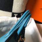 Hermes Birkin 25cm Bag In Blue Jean Clemence Leather GHW – HW014