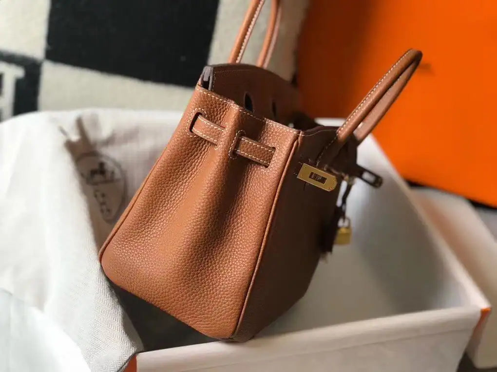 Hermes Birkin 25cm Bag In Gold Clemence Leather GHW – HW011
