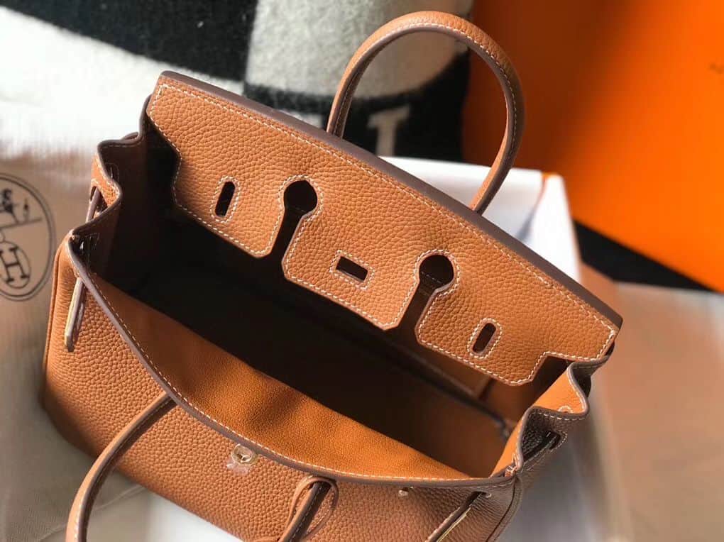 Hermes Birkin 25cm Bag In Gold Clemence Leather GHW – HW011
