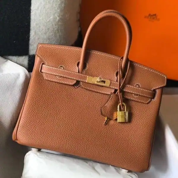Hermes Birkin 25cm Bag In Gold Clemence Leather GHW – HW011