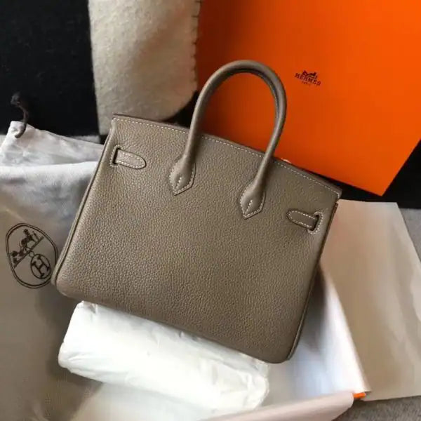 Hermes Birkin 25cm Bag In Taupe Clemence Leather GHW – HW006